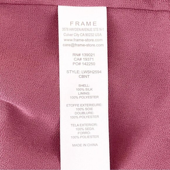 New Frame Draped Textured Silk Halter Top in Cabernet Purple size XL - Picture 5 of 5